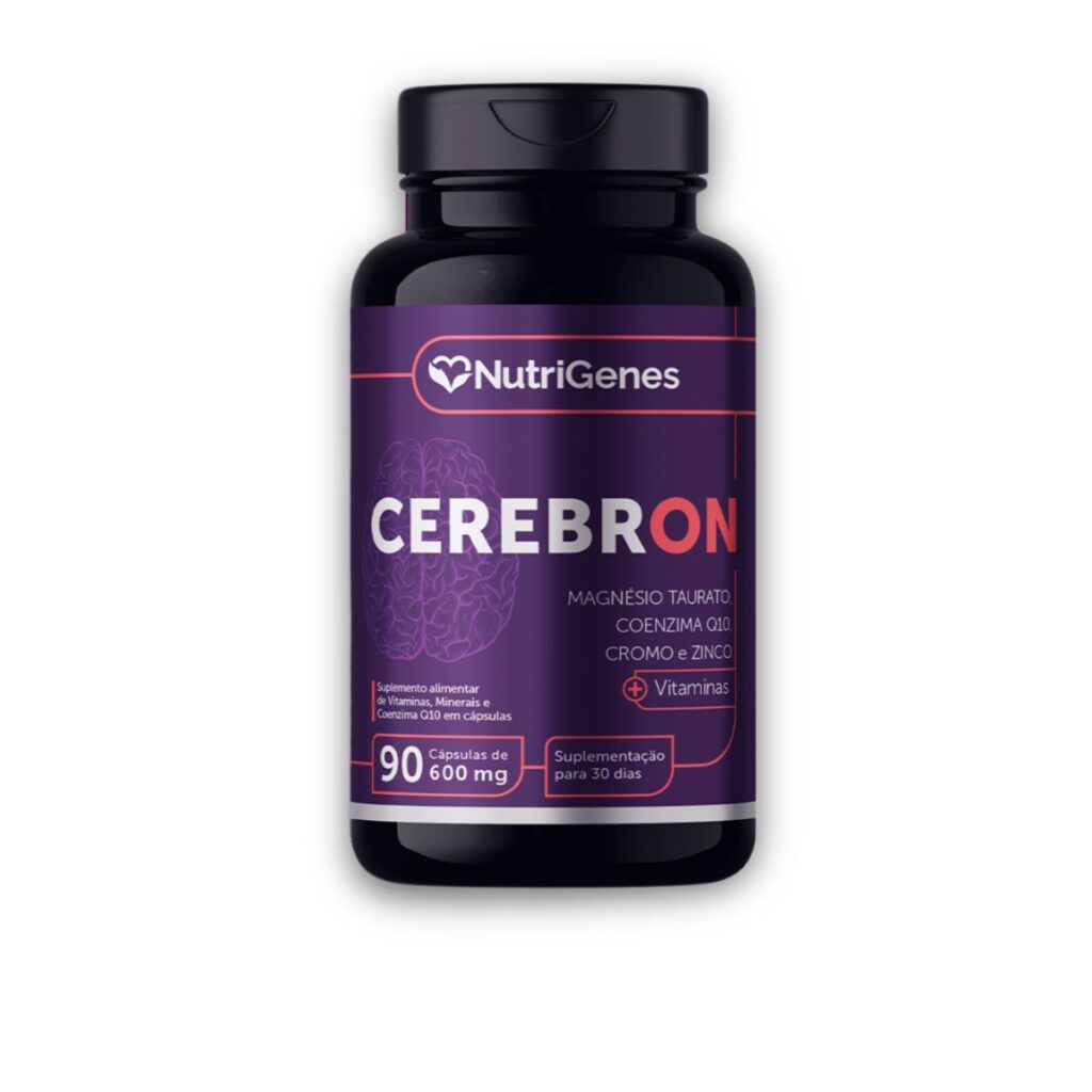 CerebrOn NutriGenes 90 cápsulas - taurato de magnésio e Coenzima Q10 para energia e função cognitiva