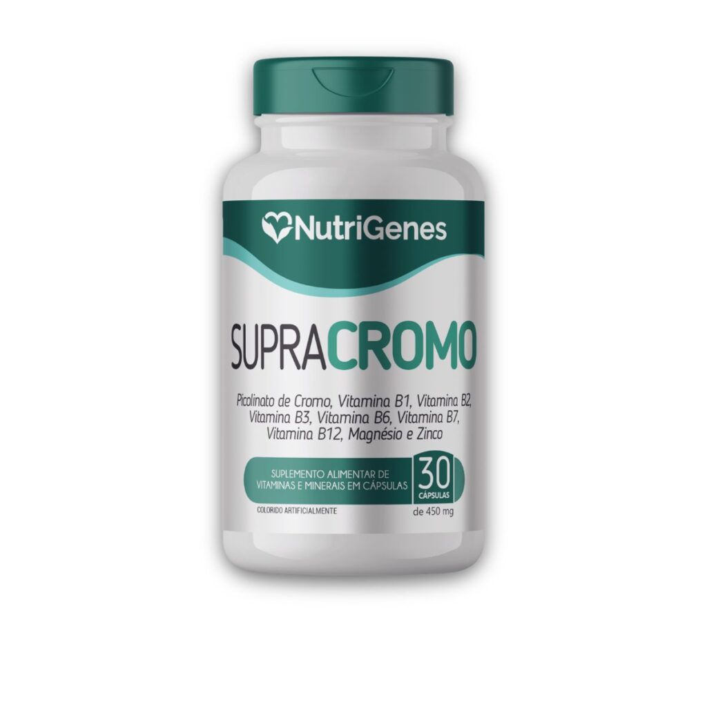 Supra Cromo NutriGenes 30 cápsulas - crómio, magnésio e vitaminas do complexo B