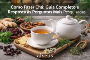 Tabuleiro com chás e ervas