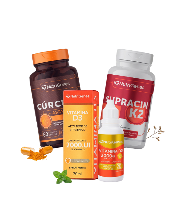 Suplementos NutriGenes - Vitamina D3, Supracin K2 e Pack Sinatra para saúde cardiovascular